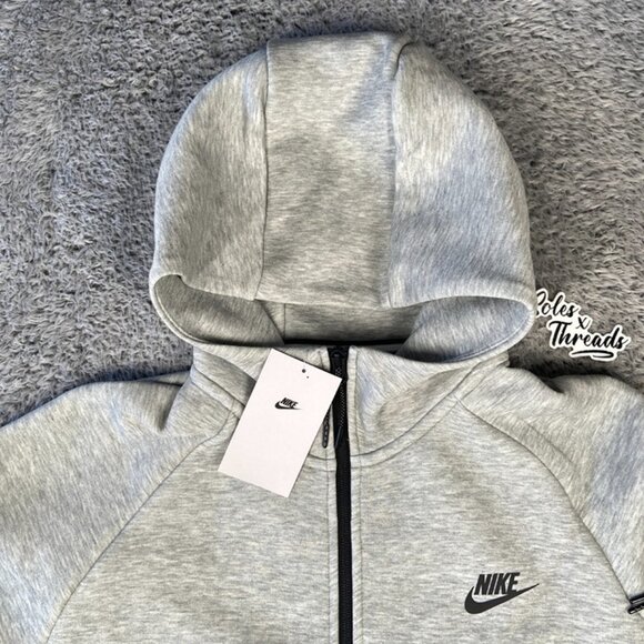 Nike NSW Windrunner Tech Fleece Zip Hoodie Size Medium Men Heather Grey - Picture 4 of 5